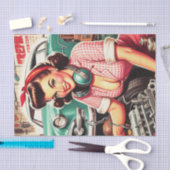 かわいい整備士のピンアップ 薄葉紙 (クラフト)