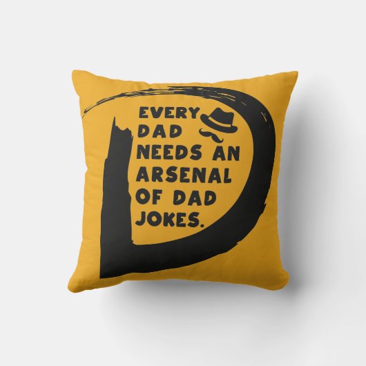 かわいい文字すべてのパパはパパジョークの武器を必要とする クッション (裏面)