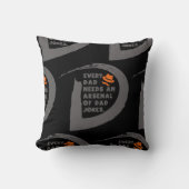 かわいい文字すべてのパパはパパジョークの武器を必要とする クッション (正面)