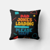 かわいい文字デザインパパジョーク読み込み待って クッション (裏面)