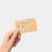 かわいい斑点のタン色のゲッコーのイラスト バッジ (手持ち)