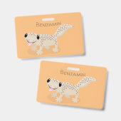 かわいい斑点のタン色のゲッコーのイラスト バッジ (正面＆裏面)