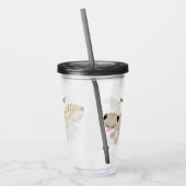 かわいい斑点タンgecko漫画イラストレーション アクリルタンブラー (左)