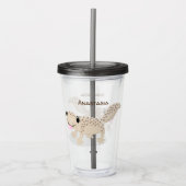 かわいい斑点タンgecko漫画イラストレーション アクリルタンブラー (正面)