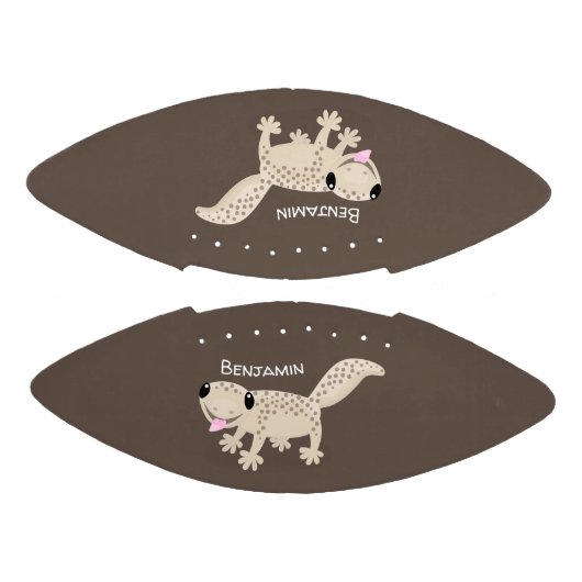 かわいい斑点タンgecko漫画イラストレーション アメリカンフットボール (パネル)