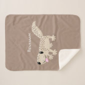 かわいい斑点タンgecko漫画イラストレーション シェルパブランケット (正面(横))