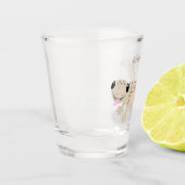 かわいい斑点タンgecko漫画イラストレーション ショットグラス (左)