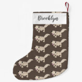 かわいい斑点タンgecko漫画イラストレーション スモールクリスマスストッキング (裏面)