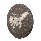 かわいい斑点タンgecko漫画イラストレーション ダーツボード (正面右)