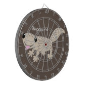 かわいい斑点タンgecko漫画イラストレーション ダーツボード (正面左)