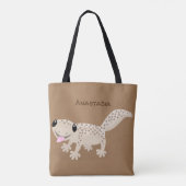 かわいい斑点タンgecko漫画イラストレーション トートバッグ (裏面)