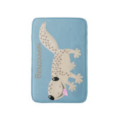 かわいい斑点タンgecko漫画イラストレーション バスマット (正面縦)