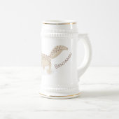 かわいい斑点タンgecko漫画イラストレーション ビールジョッキ (正面右)