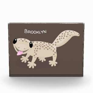かわいい斑点タンgecko漫画イラストレーション フォトブロック