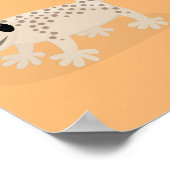 かわいい斑点タンgecko漫画イラストレーション ポスター (角)