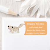 かわいい斑点タンgecko漫画イラストレーション ラベル (インサイチュ)