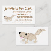 かわいい斑点タンgecko漫画イラストレーション 名刺 (正面/裏面)