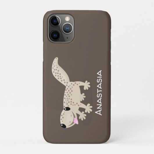 かわいい斑点タンgecko漫画イラストレーション Case-Mate iPhoneケース (裏)