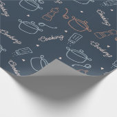 かわいい料理のキッチンツールパターン ラッピングペーパー (角)
