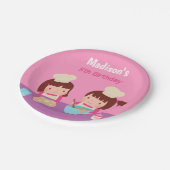 かわいい料理のベーキングの女の子の誕生会の供給 ペーパープレート (アングル)