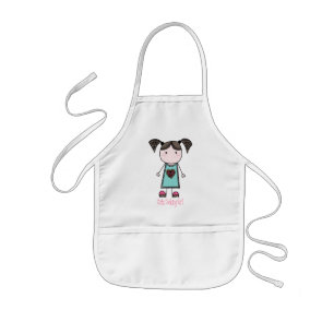 かわいい料理の女の子 子供用エプロン