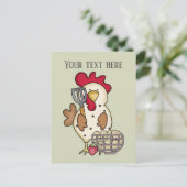 かわいい料理の鶏の追加文字 ポストカード (スタンド正面)