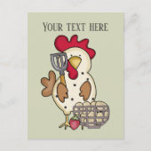 かわいい料理の鶏の追加文字 ポストカード (正面)