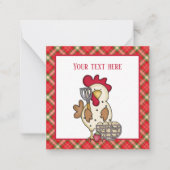 かわいい料理チキン追加気持ち ノートカード (正面)