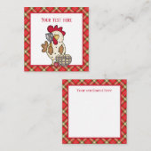 かわいい料理チキン追加気持ち ノートカード (正面/裏面)