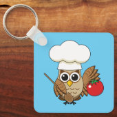 かわいい料理フクロウ漫画 キーホルダー (正面)