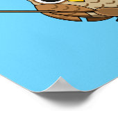 かわいい料理フクロウ漫画 ポスター (角)