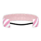 かわいい斜め白とピンクストライプの色 アスレチックヘッドバンド (裏面)