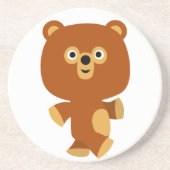 かわいい断定的な漫画のクマのコースター コースター (正面)