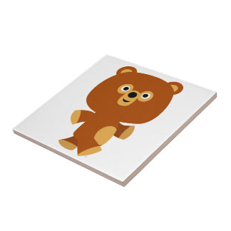 かわいい断定的な漫画のクマのタイル タイル
