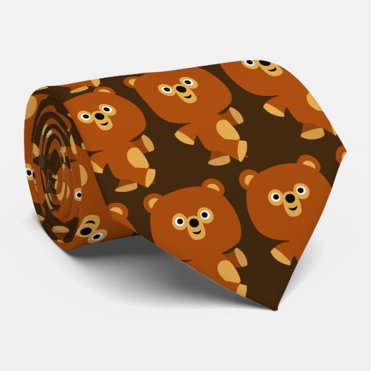 かわいい断定的な漫画のクマのネクタイ ネクタイ (ロール)