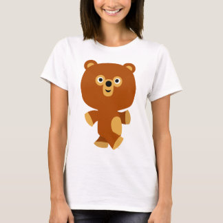 かわいい断定的な漫画のクマの女性Tシャツ Tシャツ