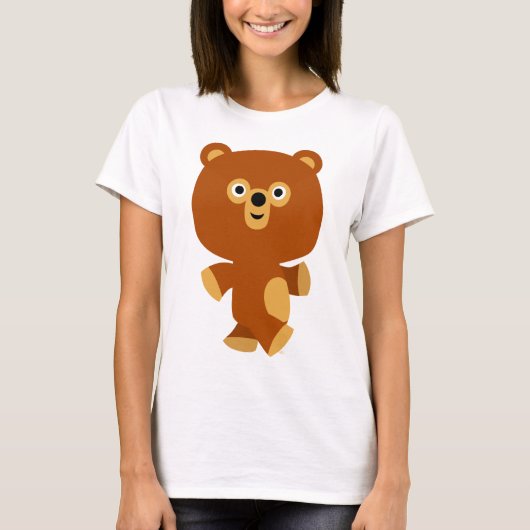 かわいい断定的な漫画のクマの女性Tシャツ Tシャツ (正面)