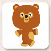 かわいい断定的な漫画クマのコースターセット コースター (正面)