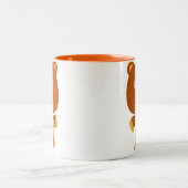 かわいい断定的な漫画クマのマグカップ ツートーンマグカップ (中央)