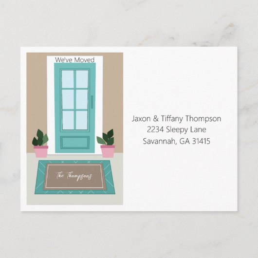 かわいい新しいアドレスのお知らせ ポストカード (裏面)