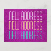 かわいい新しいアドレスタイポグラフィはがき 案内ポストカード (正面)
