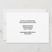 かわいい新しいオフィスのアドレス変更グリーンデスク移動 案内状 (裏面)