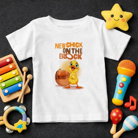 かわいい新しいブロックの雛 ベビーTシャツ