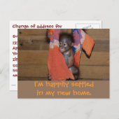 かわいい新しいホームアドレスの変更 案内ポストカード (正面/裏面)