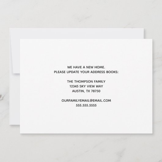 かわいい新しいホームアドレス変更ポッテッドプラント移動 案内状 (裏面)