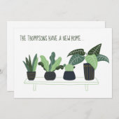 かわいい新しいホームアドレス変更ポッテッドプラント移動 案内状 (正面/裏面)