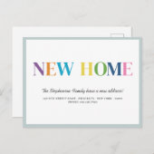 かわいい新しいホーム引越し案内はがき 案内ポストカード (正面/裏面)