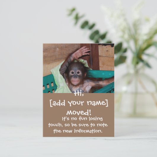 かわいい新しい住所の変更 案内ポストカード (スタンド正面)