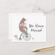 かわいい新しい住所ビサイクリングベア&バニー