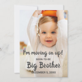 かわいい新しい兄弟妊娠のお知らせ写真 招待状